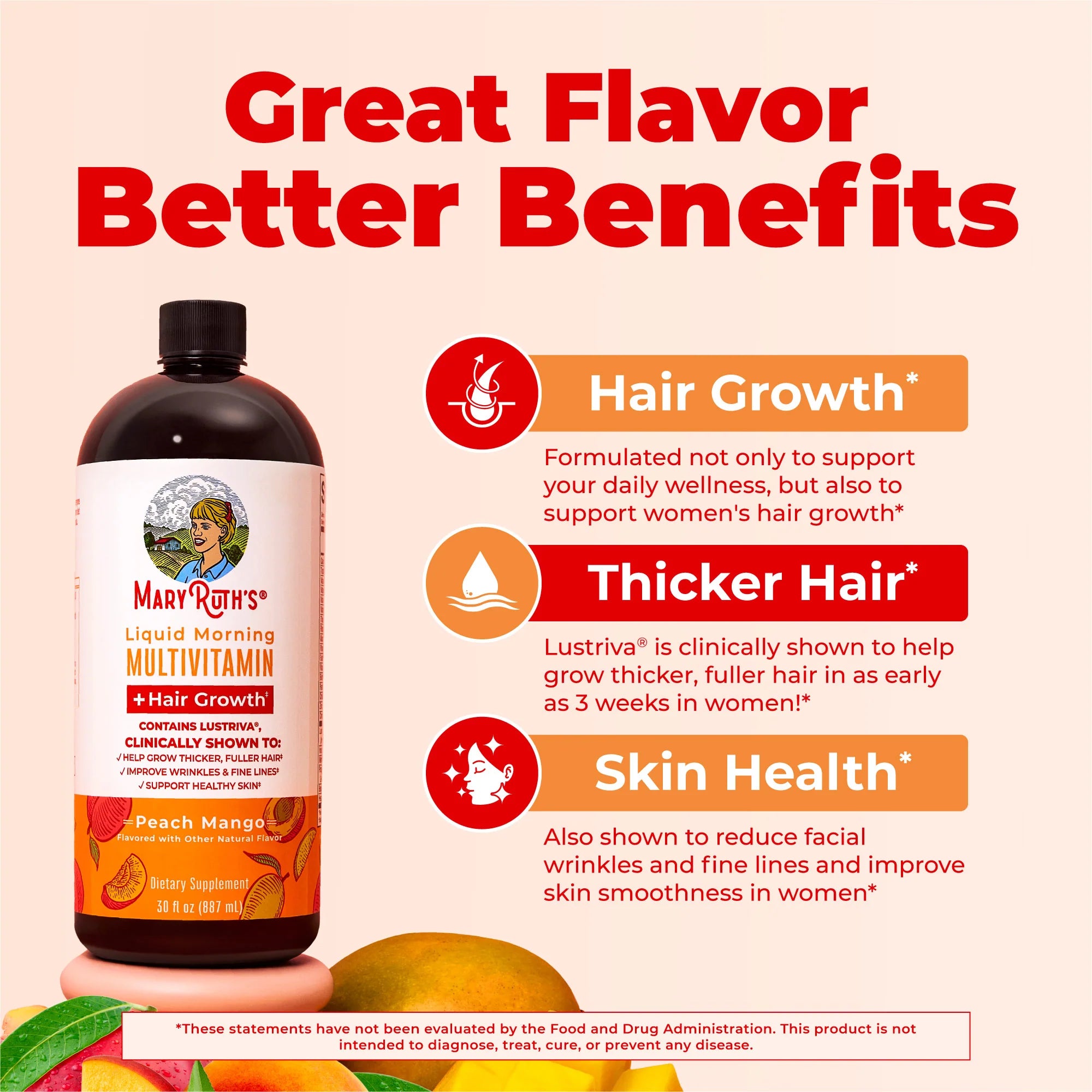 Liquid Morning Multivitamin + Hair Growth MARY RUTH`S
