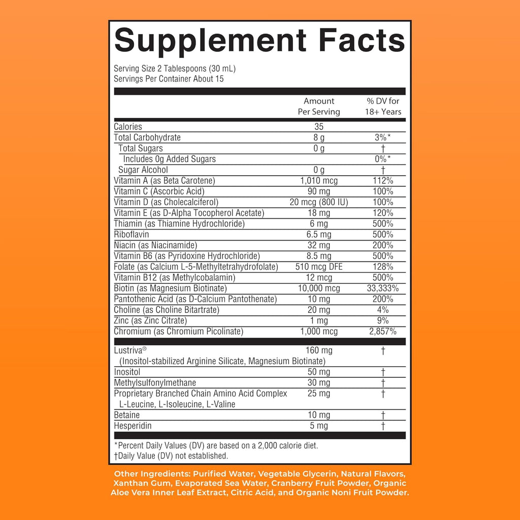 MaryRuth Organics Multivitamínico líquido+crecimiento del cabello