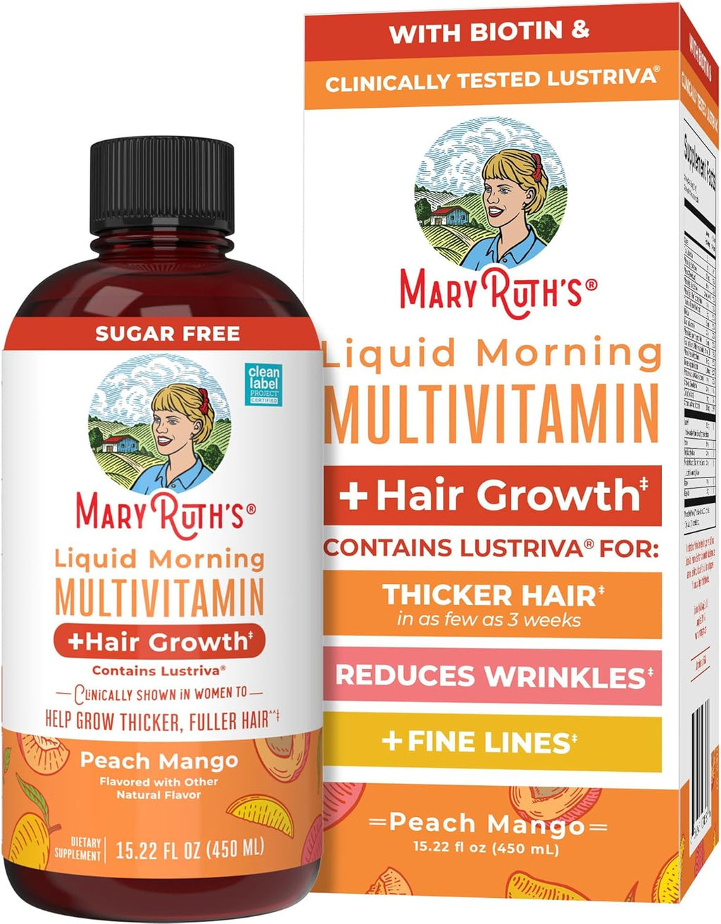 MaryRuth Organics Multivitamínico líquido+crecimiento del cabello