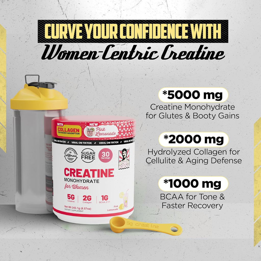 Old School Labs Polvo de monohidrato de creatina de 5g con colágeno y BCAA
