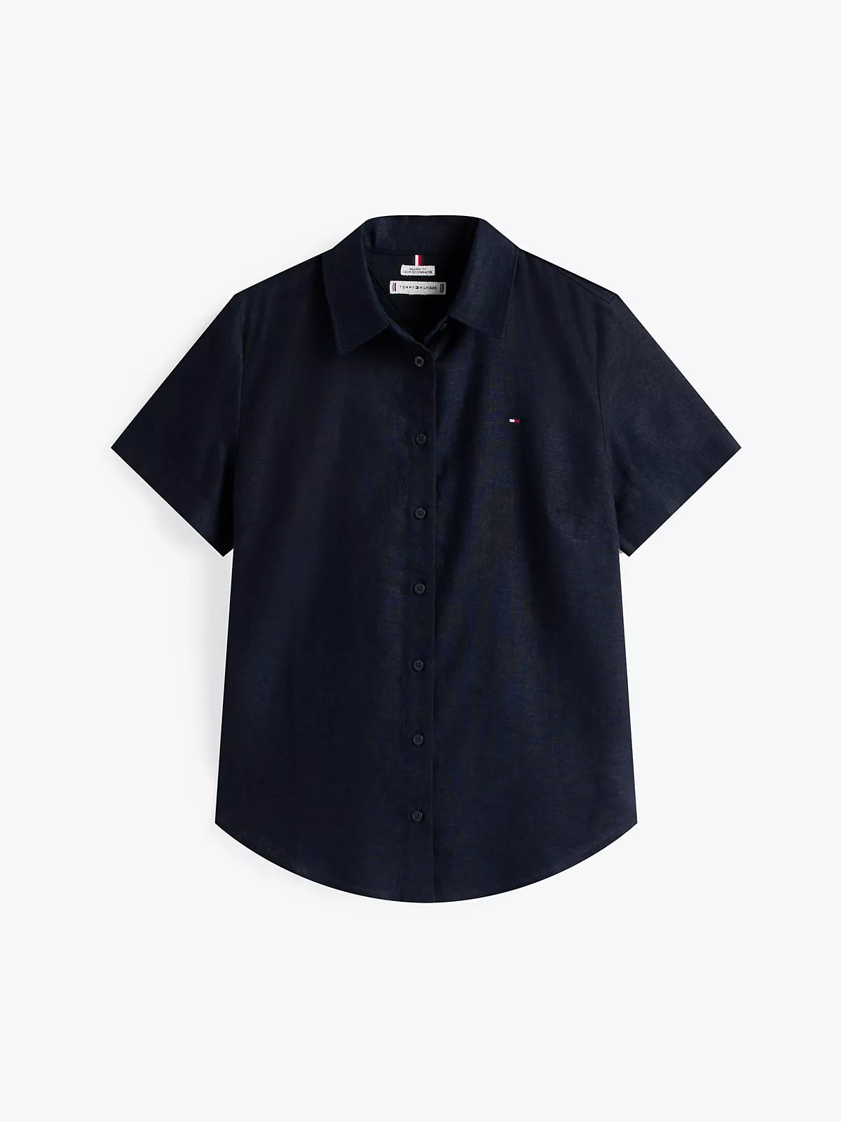 Tommy Camisa de manga corta de mezcla de lino