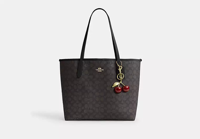 Coach Bolso City Tote en lona de la firma