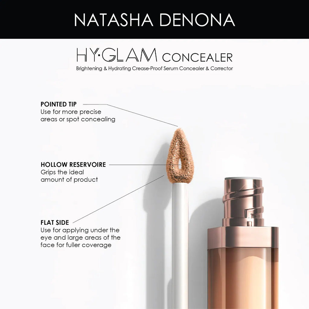 NATASHA DENONA  Hy-Glam Brightening & Hydrating Medium to Full Coverage Crease Proof Serum Concealer