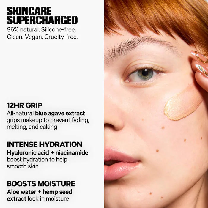 MILK MAKEUP  Prebase iluminadora Hydro Grip + Glow con perlas que reflejan la luz. Tamaño: 30 ml (1 oz)