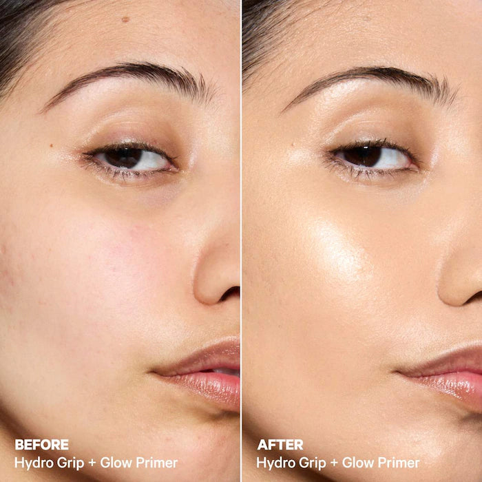 MILK MAKEUP  Prebase iluminadora Hydro Grip + Glow con perlas que reflejan la luz. Tamaño: 30 ml (1 oz)