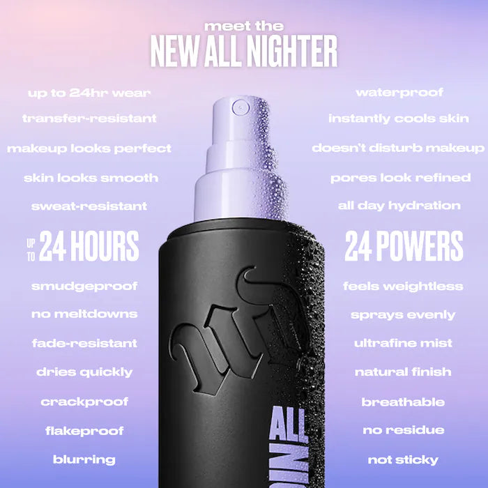 Urban Decay  Mini All Nighter Waterproof Natural Finish Setting Spray with 24HR Wear